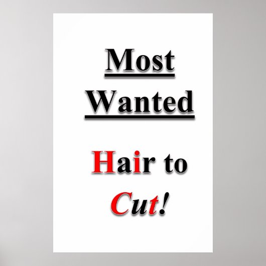 Salon Barbershop Posters Haircut Sale Most Wanted (Voorkant)