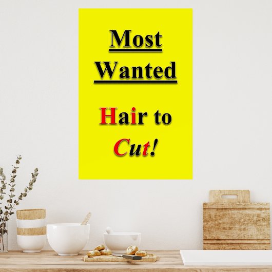 Salon Barbershop Posters Haircut Sale Most Wanted (Keuken)