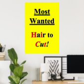 Salon Barbershop Posters Haircut Sale Most Wanted (Thuiskantoor)