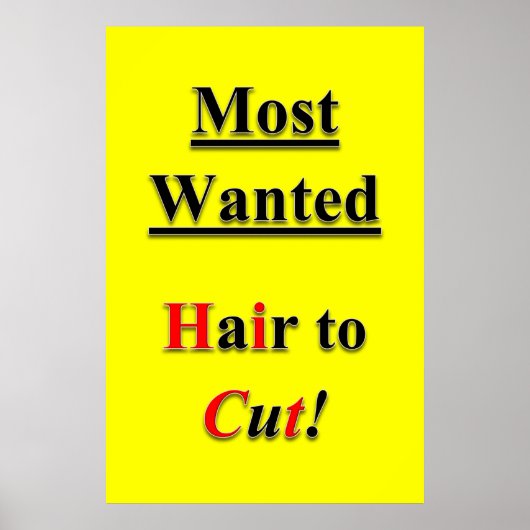 Salon Barbershop Posters Haircut Sale Most Wanted (Voorkant)