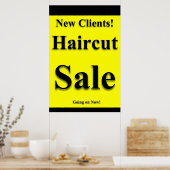 Salon Barbershop Posters Haircut Sale New Clients (Keuken)