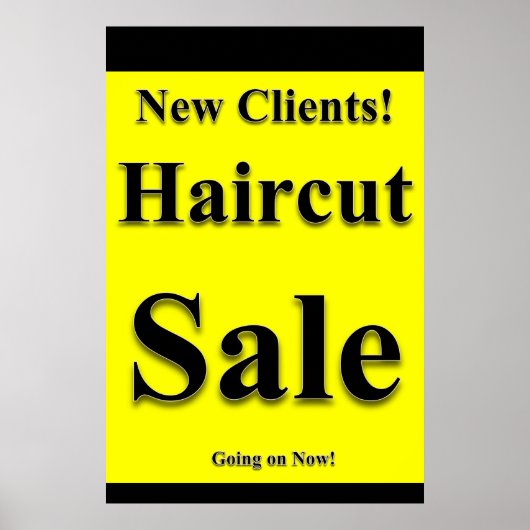 Salon Barbershop Posters Haircut Sale New Clients (Voorkant)