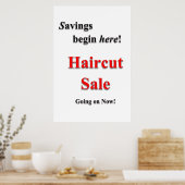 Salon Barbershop Posters Haircut Sale Savings (Keuken)