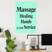 Salon Barbershop Posters Massage Healing Hands (Thuiskantoor)