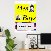 Salon Barbershop Posters Men & Boys Haircut (Thuiskantoor)