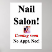 Salon Barbershop Posters Nail Salon binnenkort ver (Voorkant)