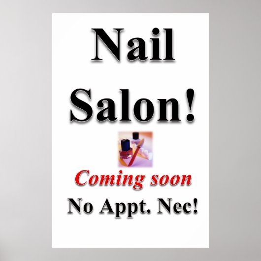 Salon Barbershop Posters Nail Salon binnenkort ver (Voorkant)