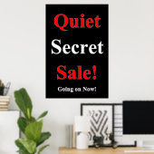 Salon Barbershop Posters Quiet Secret Sale Black (Thuiskantoor)