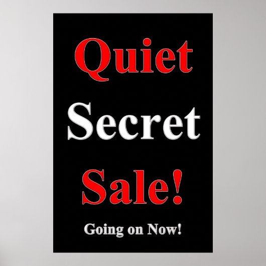 Salon Barbershop Posters Quiet Secret Sale Black (Voorkant)