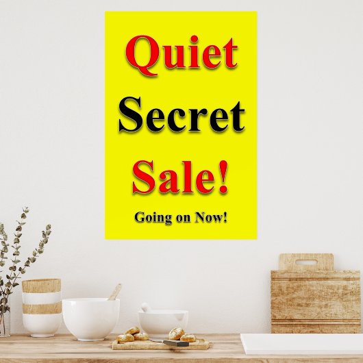 Salon Barbershop Posters Quiet Secret Sale Yellow (Keuken)