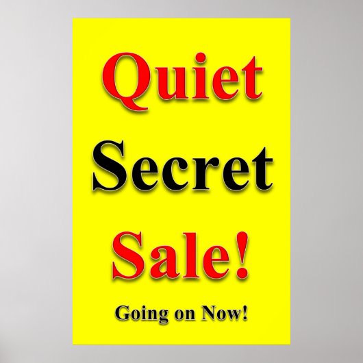 Salon Barbershop Posters Quiet Secret Sale Yellow (Voorkant)