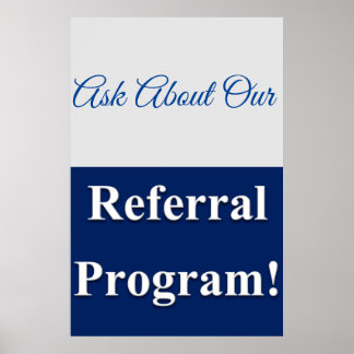 Salon Barbershop Posters Referral Programme Blue