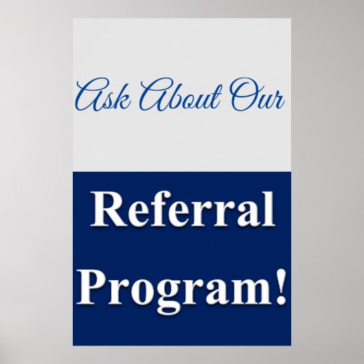 Salon Barbershop Posters Referral Programme Blue (Voorkant)