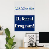 Salon Barbershop Posters Referral Programme Blue (Thuiskantoor)