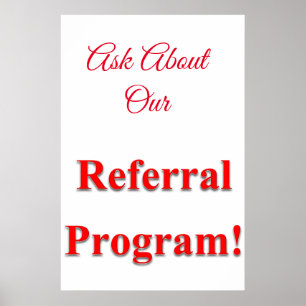Salon Barbershop Posters Referral Programme Red