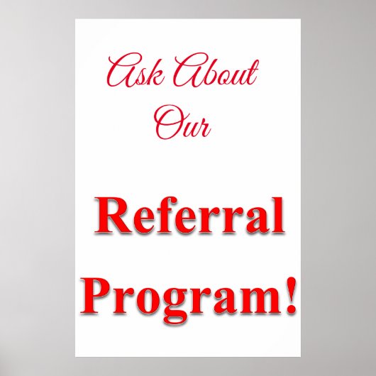 Salon Barbershop Posters Referral Programme Red (Voorkant)