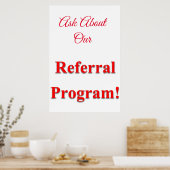 Salon Barbershop Posters Referral Programme Red (Keuken)