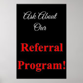 Salon Barbershop Posters Referral Programme Red Bl (Voorkant)
