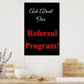 Salon Barbershop Posters Referral Programme Red Bl (Keuken)