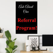 Salon Barbershop Posters Referral Programme Red Bl (Thuiskantoor)