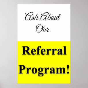 Salon Barbershop Posters Referral Programme Yellow