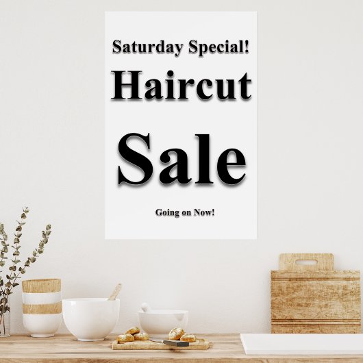 Salon Barbershop Posters Saturday Haircut Sale (Keuken)