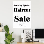 Salon Barbershop Posters Saturday Haircut Sale  (Thuiskantoor)