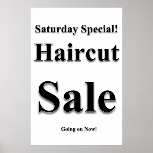 Salon Barbershop Posters Saturday Haircut Sale  (Voorkant)
