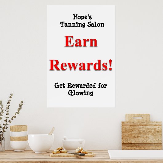 Salon Barbershop Posters Tanning Earn Rewards (Keuken)