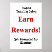 Salon Barbershop Posters Tanning Earn Rewards (Voorkant)