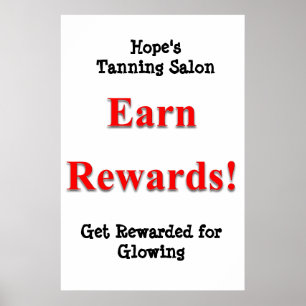 Salon Barbershop Posters Tanning Earn Rewards