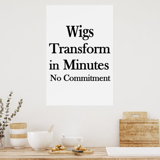 Salon Barbershop Posters Wigs Transform in Minutes (Keuken)