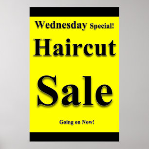 Salon Barbershop Posters Woensdag Haircut Sale