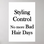 Salon Barbershop PosterStyling Control No Bad Hair Poster (Voorkant)