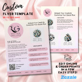 ⭐️SALON BEAUTY BLUSH ROZE Eenvoudige LOGO Sjabloon Flyer