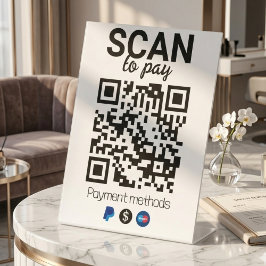 Salon & Beauty QR-codeteken | Sociale media, Revie Reclamebord Met Voetstuk