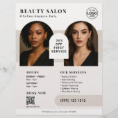 Salon Bedrijfsfoto QR Code Bruin Flyer (Voorkant)