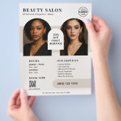 Salon Bedrijfsfoto QR Code Bruin Flyer (Hand)