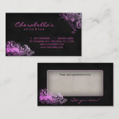 Salon Benoeming/Visitekaartje Roze Floral Afsprakenkaartje (Voorkant / Achterkant)