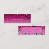 Salon Bladwijzer Spa blaasjes roze Mini Visitekaartje (Voorkant / Achterkant)