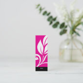 Salon Bladwijzer Spa bold leaf bloemroze Mini Visitekaartje (Staand voorkant)