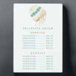 Salon Blauwgroen Gold Floral Updo Price Menu Plaqu Fotoplaat<br><div class="desc">Salon Blauwgroen Gold Floral Updo Price Menu Plaque. Deze professionele plaquette is een geweldige,  niet-aanraking manier om uw salonservices of prijslijst weer te geven in het licht van de overweldigende pandemie van het corona-virus van 19 jaar. Pas dit douaneontwerp met uw eigen tekst,  kleuren,  en logo aan.</div>