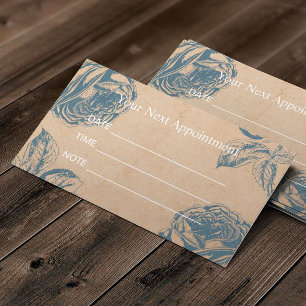 Salon  Blue Roos Floral Benoeming Afsprakenkaartje