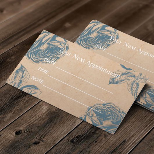 Salon  Blue Roos Floral Benoeming Afsprakenkaartje