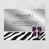 Salon Briefkaart Zebra Jewels Bow Eggplant (Achterkant)