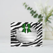 Salon Briefkaart Zebra Jewels Bow Green (Staand voorkant)