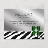 Salon Briefkaart Zebra Jewels Bow Green (Achterkant)