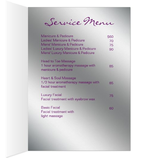 Salon Brochure Beauty Makeup kunstenaar Cosmetoloo (Binnen (Rechts))