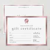 Salon Bronze Rose Gold Effect Cadeaubon (Voorkant / Achterkant)