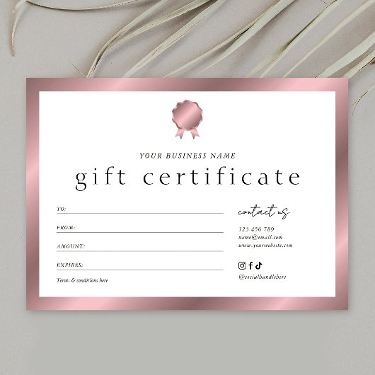 Salon Bronze Rose Gold Effect Cadeaubon